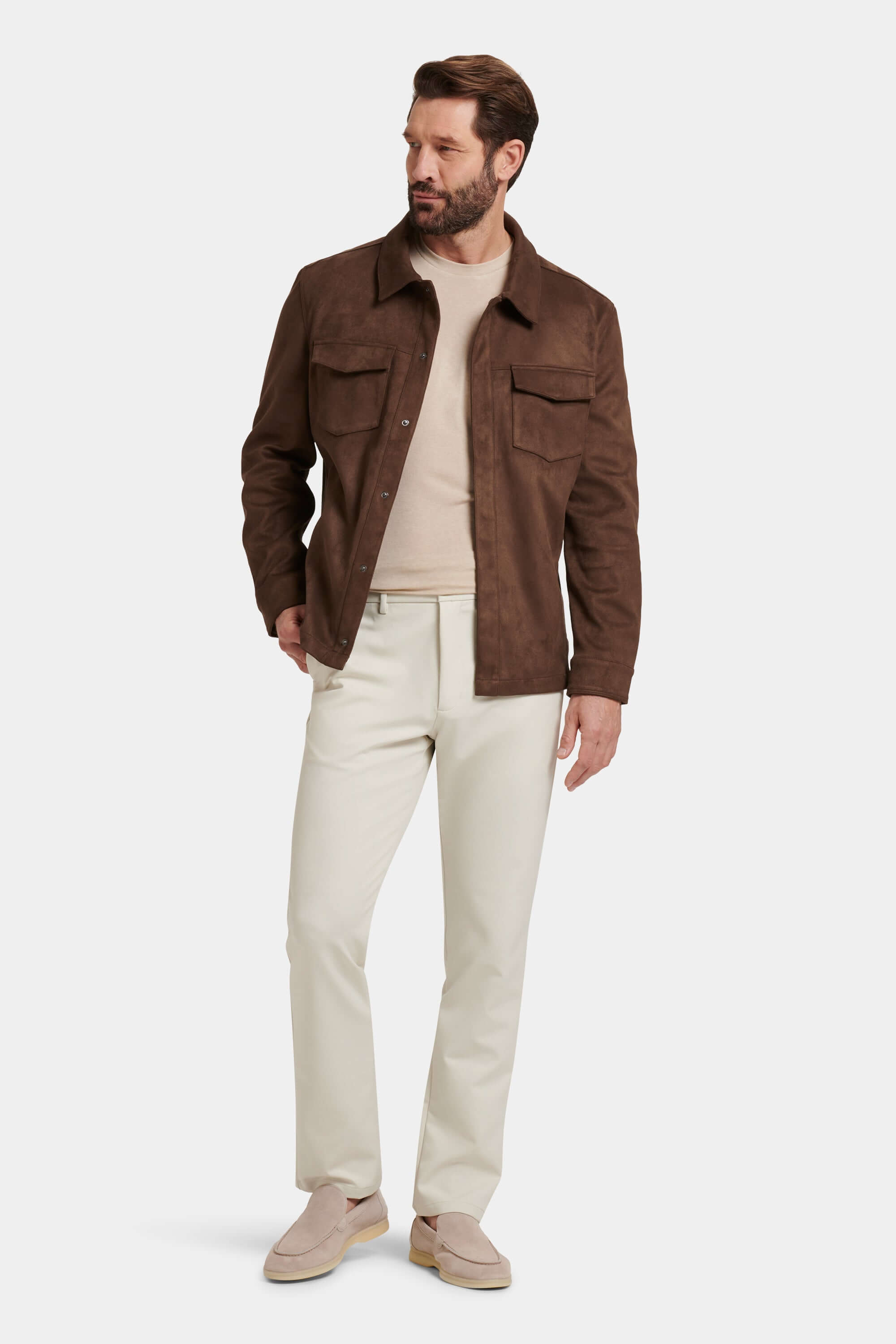THE PIO FAUX SUEDE OVERSHIRT