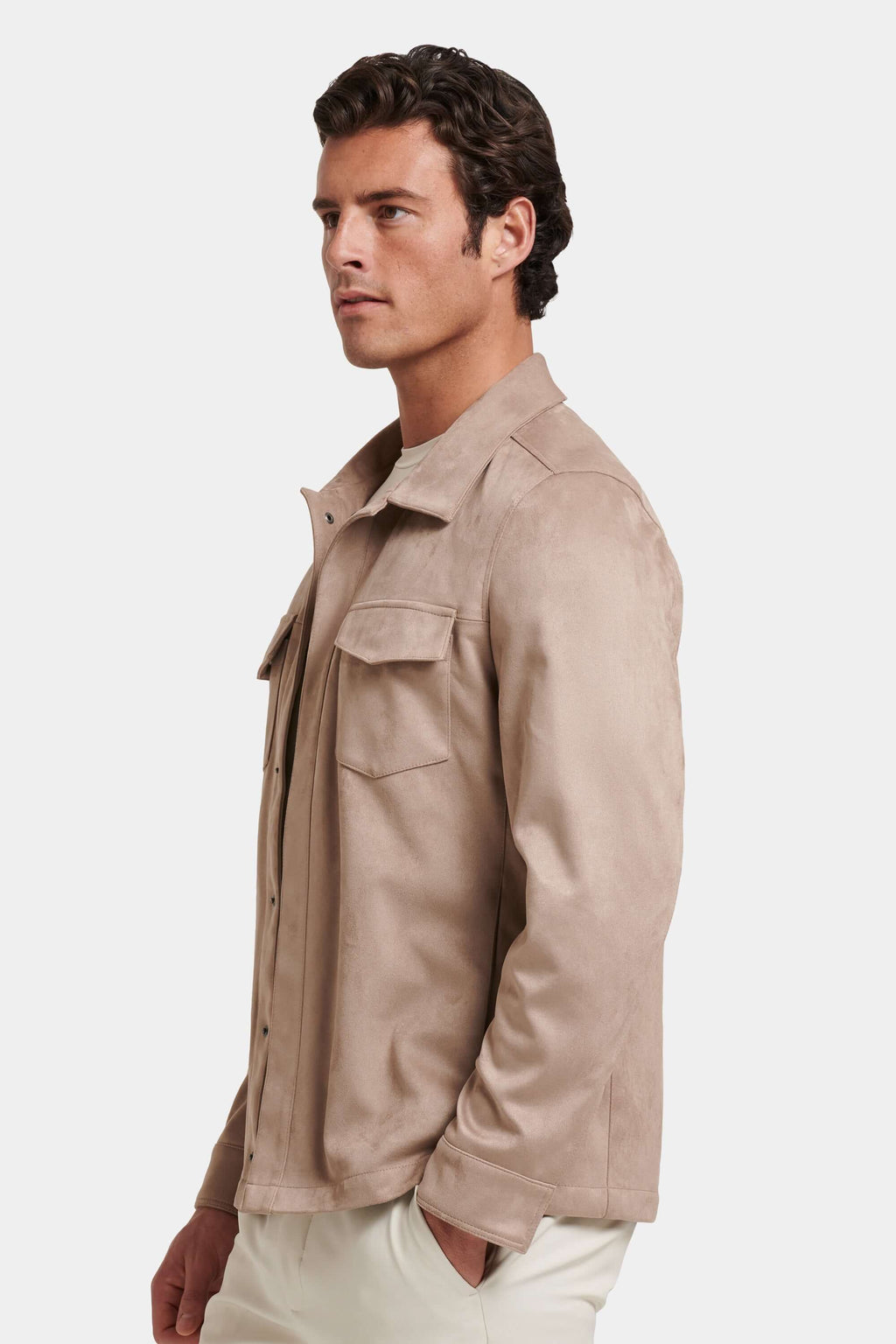 THE PIO FAUX SUEDE OVERSHIRT