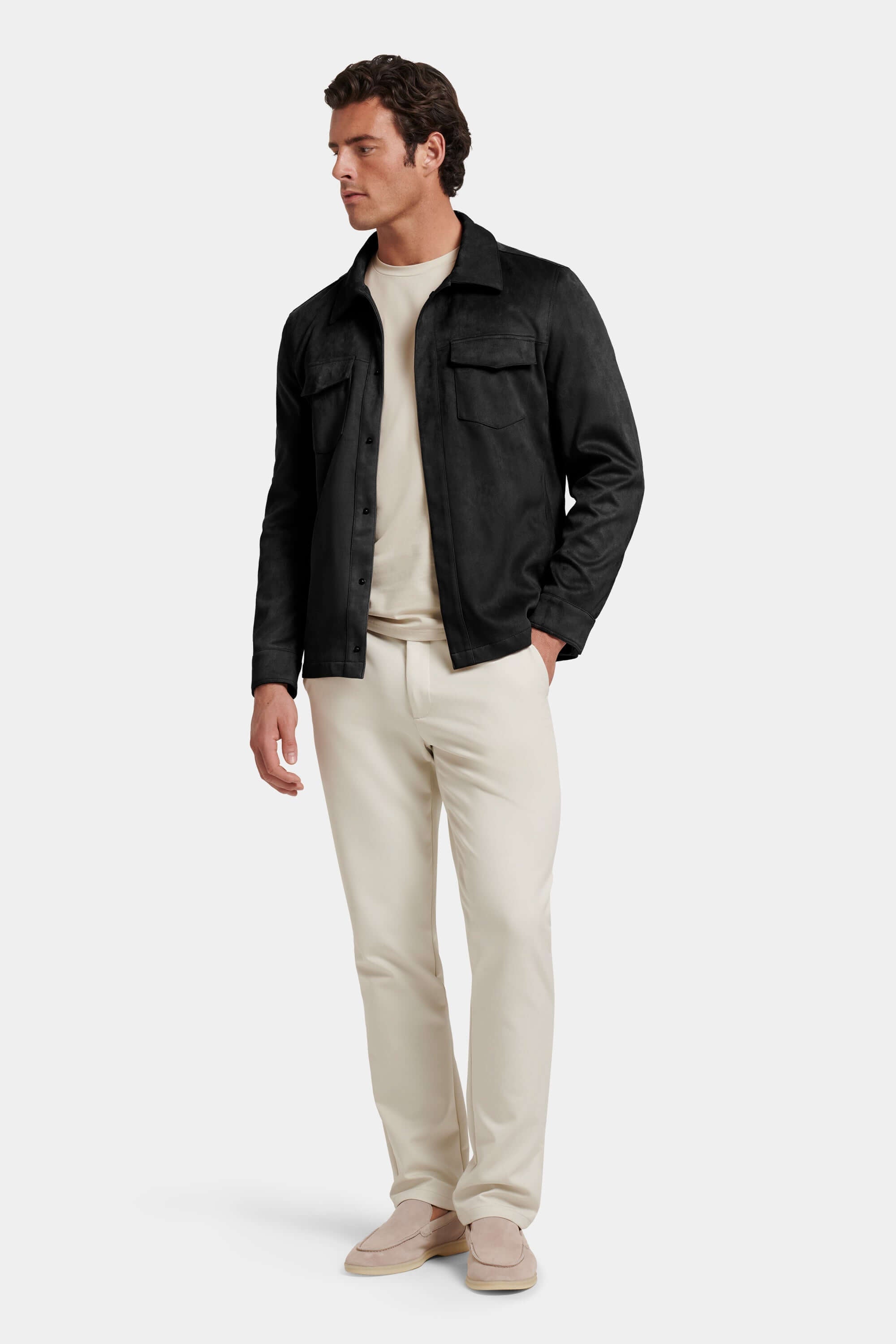 THE PIO FAUX SUEDE OVERSHIRT